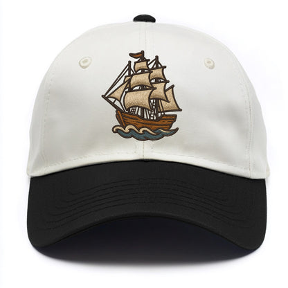 Sailing Ship  - Two Tone Cap - Black
