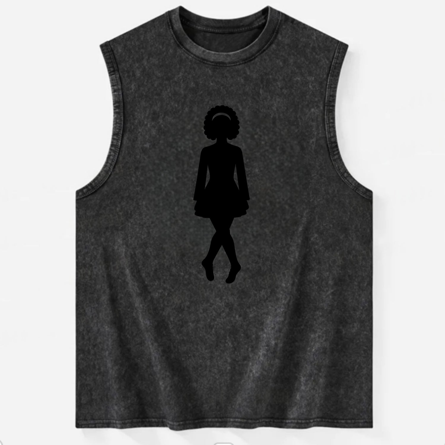 Irish step dancer traditional pose - Vintage Washed Tank - Black