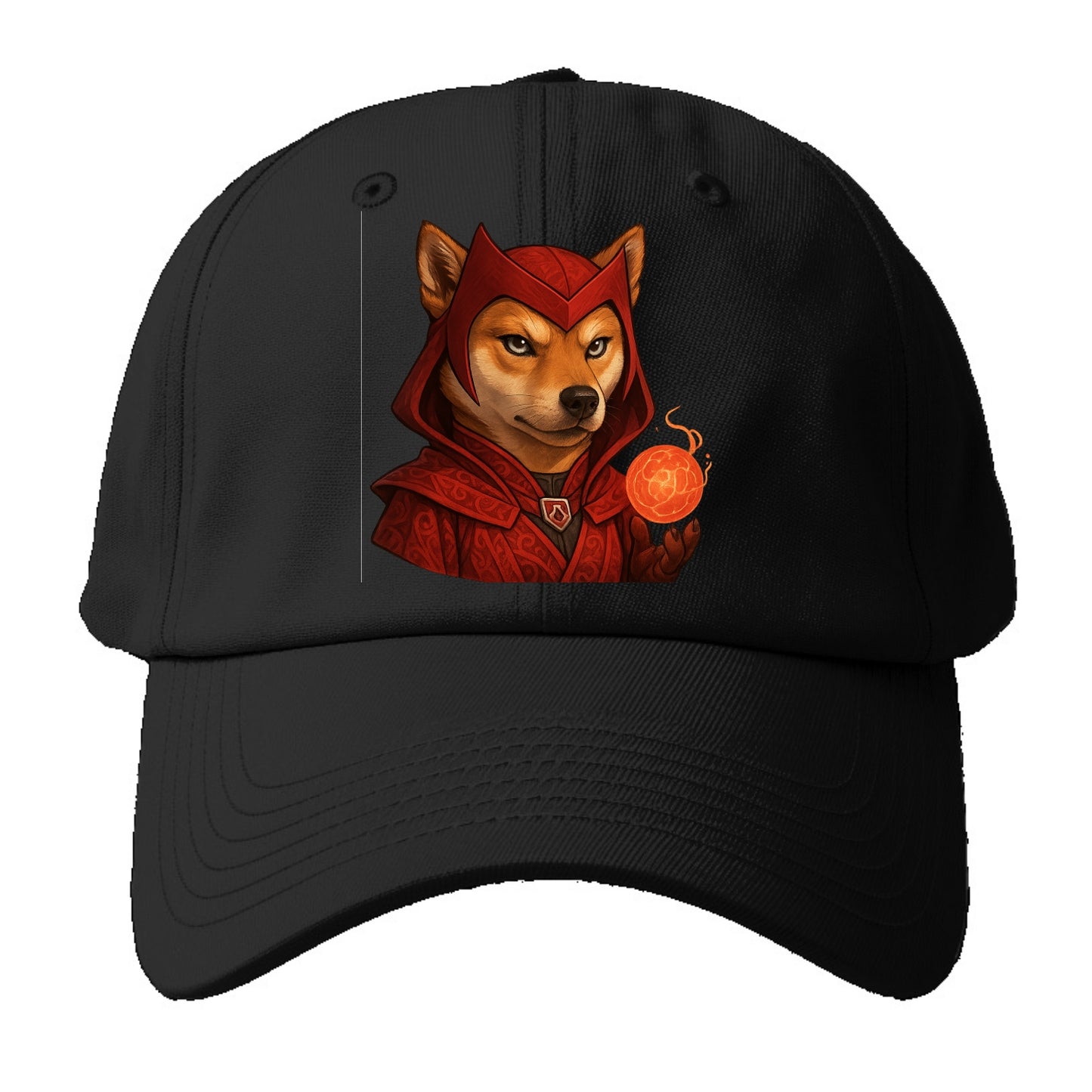 Shiba Inu Scarlet Witch  - Baseball Cap - Baseball Cap For Big Heads - Black