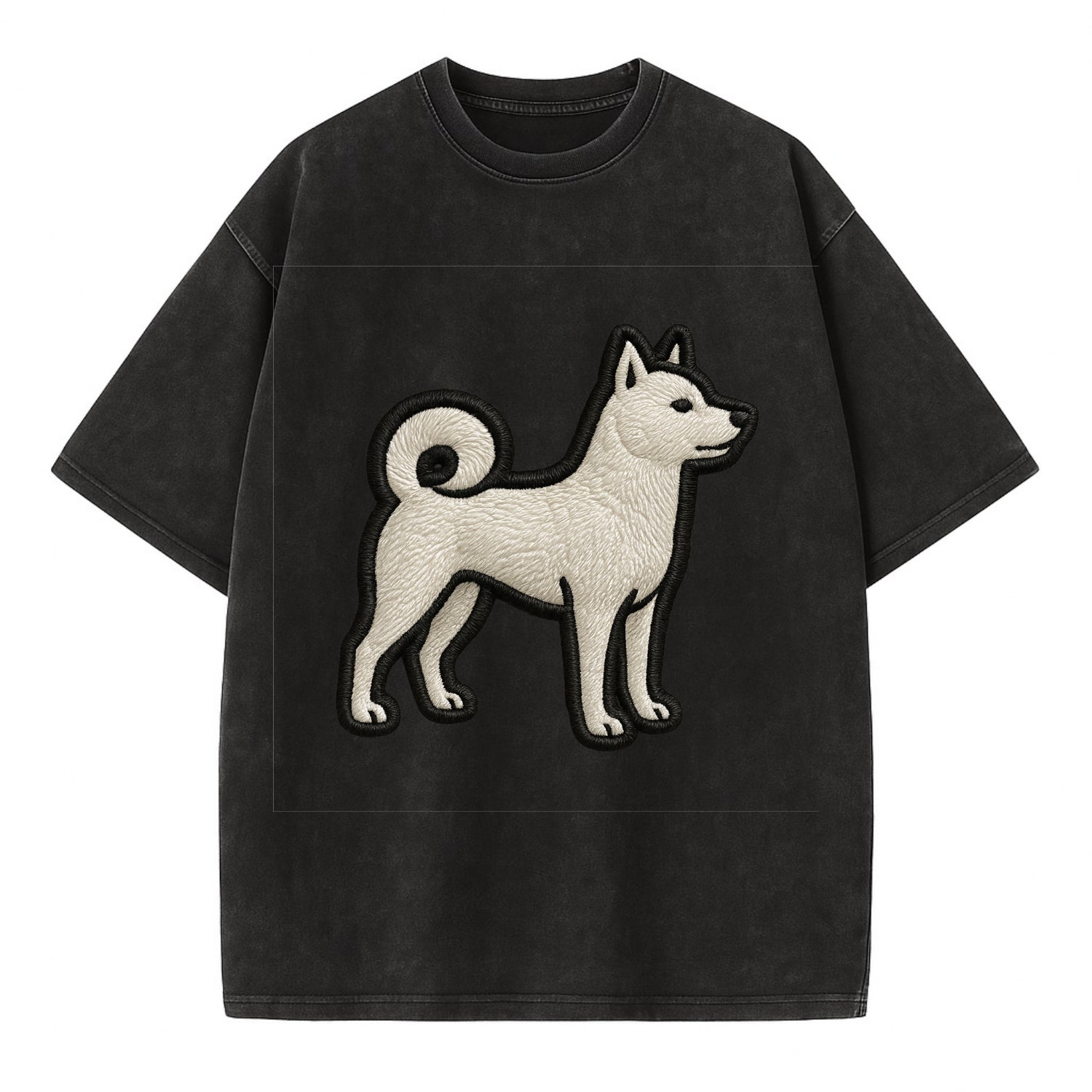 Kishu Ken - Contemporary white hunter de - Vintage T-shirt - Black