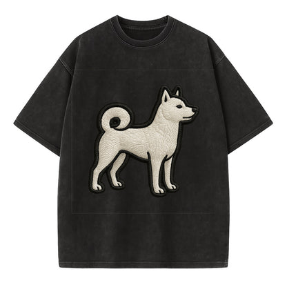 Kishu Ken - Contemporary white hunter de - Vintage T-shirt - Black
