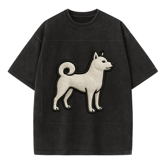Kishu Ken - Contemporary white hunter de - Vintage T-shirt - Black
