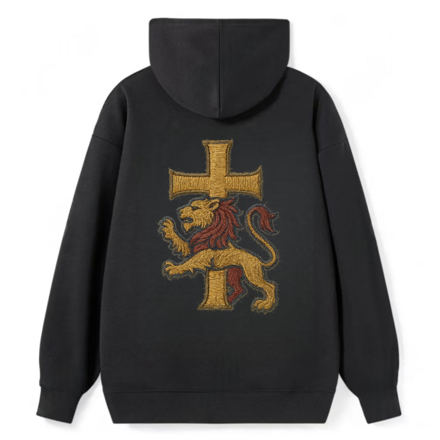 Lion and Cross  - Classic Pullover Hoodie - Black
