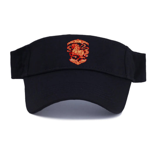 DANCING HORSE | Elegant prancing horse in motion | Graceful curved pose | Floating silk - Visor - Black