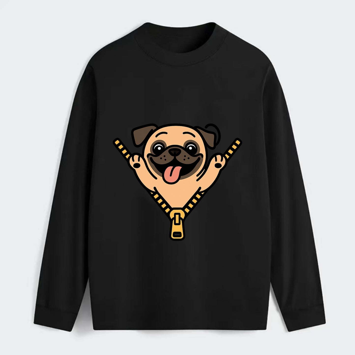 Pug - Classic Long Sleeve Shirt - Black