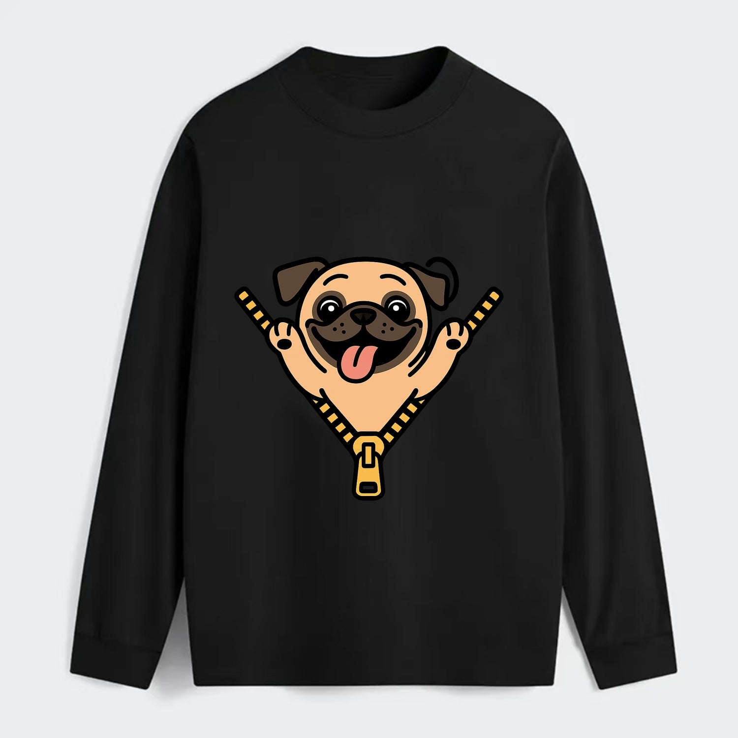 Pug - Classic Long Sleeve Shirt - Black