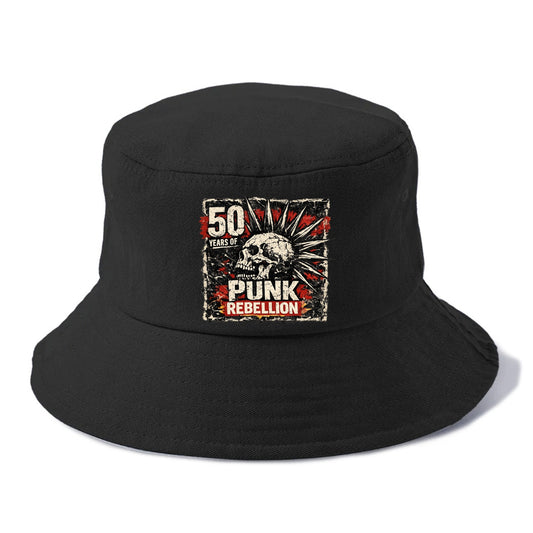 MOHAWK RISING | Spiked hair silhouette | Liberty spikes | Punk identity | Tribal - Bucket Hat - Black