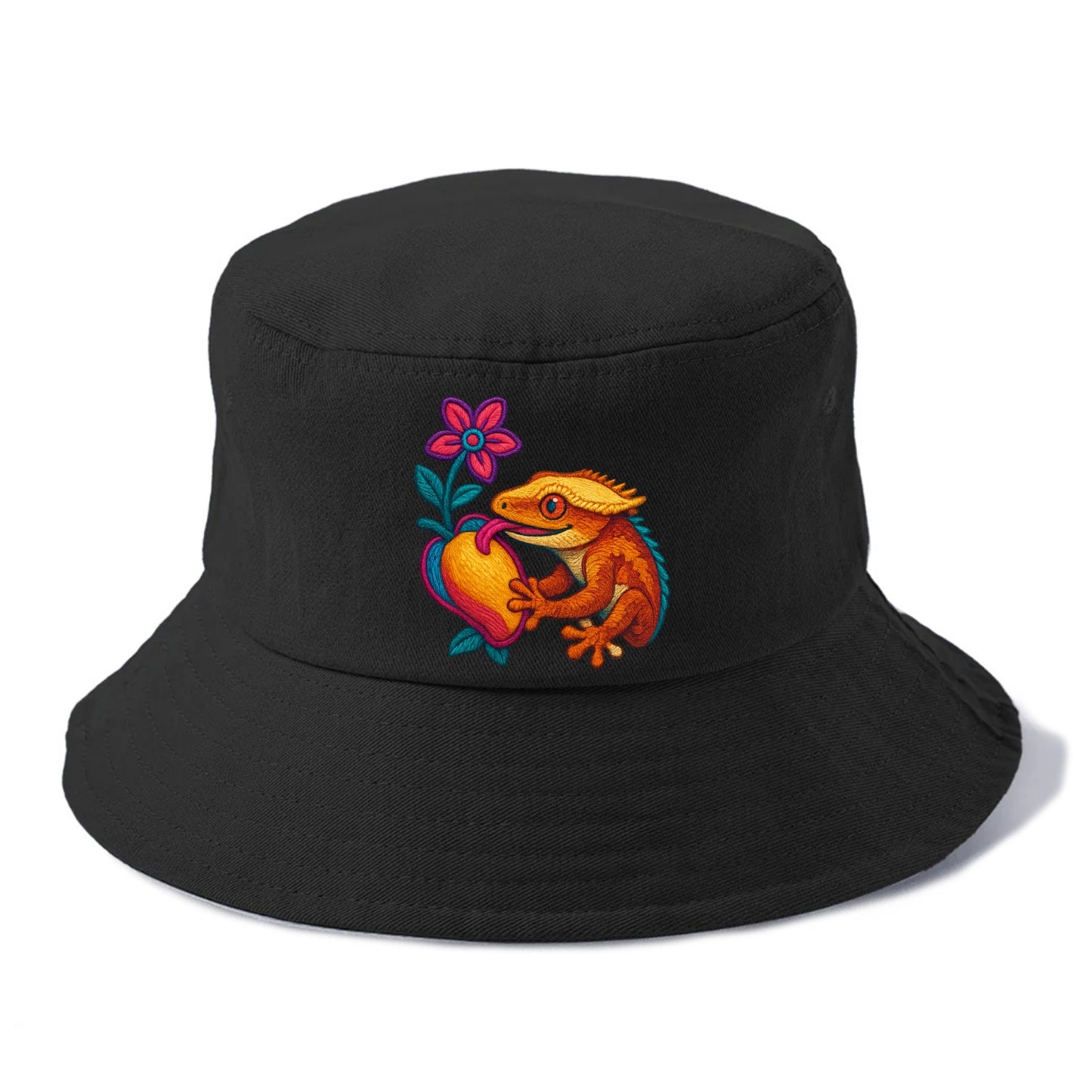 Crested Gecko - Bucket Hat - Black