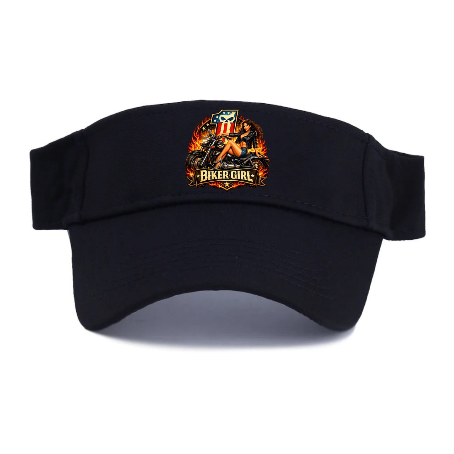 Vintage Biker Pin Up - Visor - Black