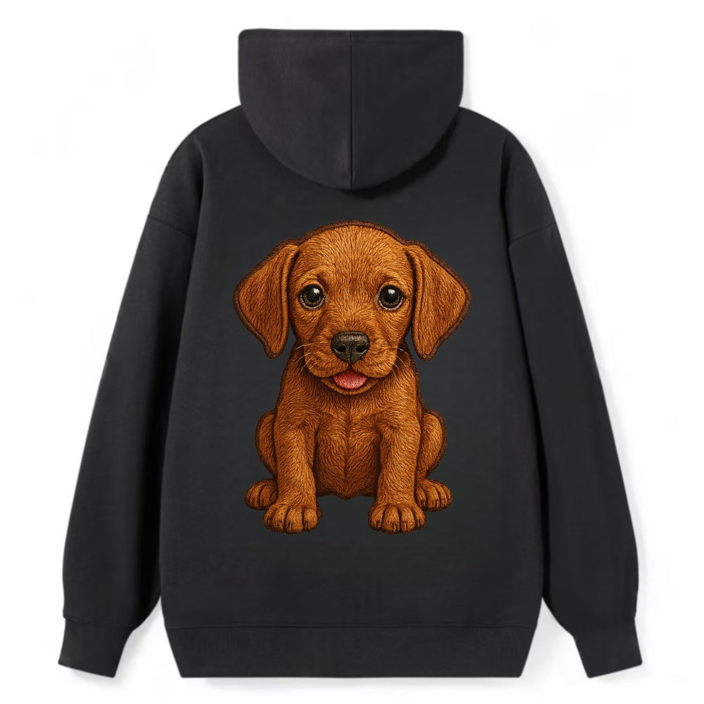 Baby Vizsla Puppy - golden rust coat, soulful eyes, athletic build, - Classic Pullover Hoodie - Black