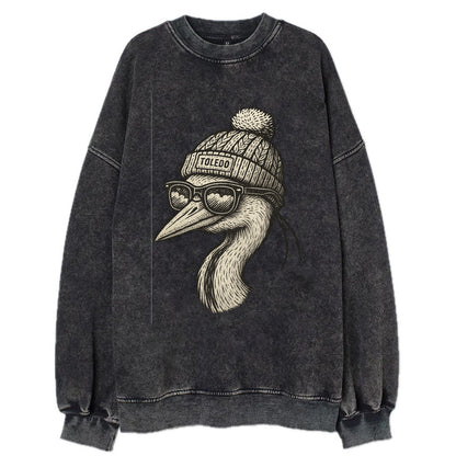 Toledo Great Blue Heron wearing Toledo b - Vintage Sweatshirt - Black
