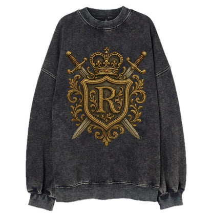 Royal Crest  - Vintage Sweatshirt - Black