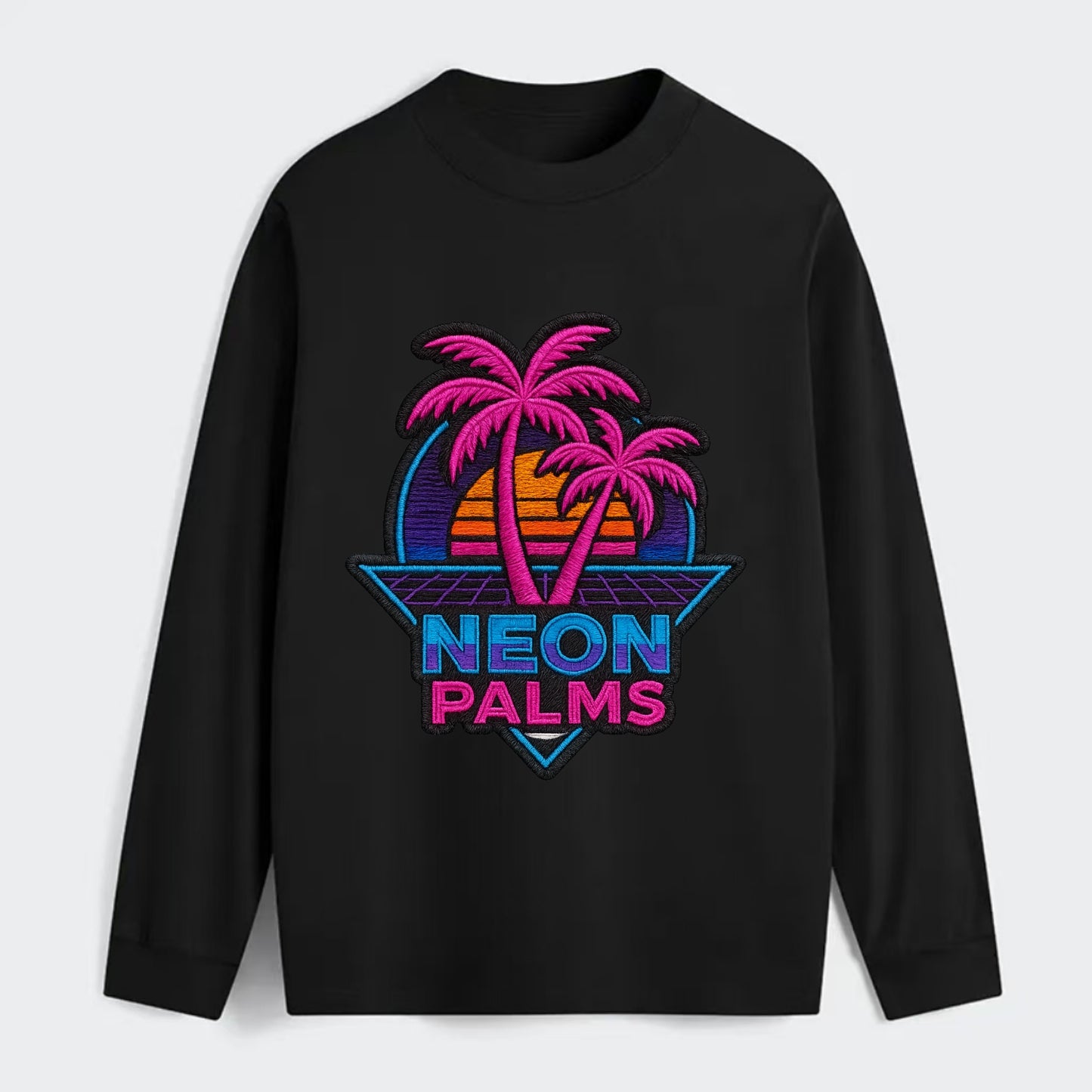Neon Palms - Classic Long Sleeve Shirt - Black