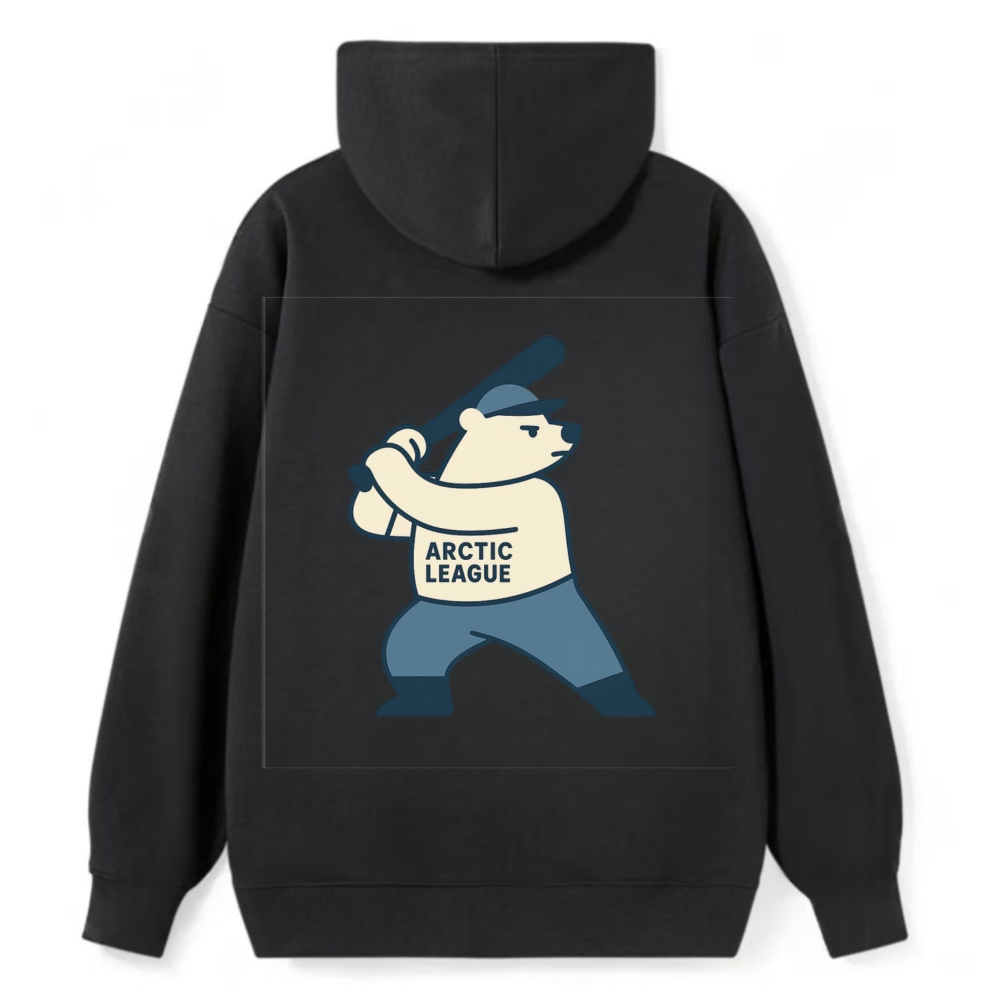 Polar Bear Baseball MVP - Classic Pullover Hoodie - Black
