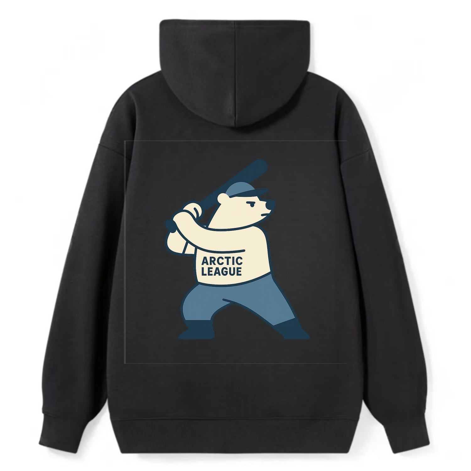 Polar Bear Baseball MVP - Classic Pullover Hoodie - Black