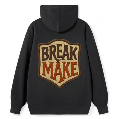 BREAK;MAKE THE RULES Rebel Red Snapback - Classic Pullover Hoodie - Black