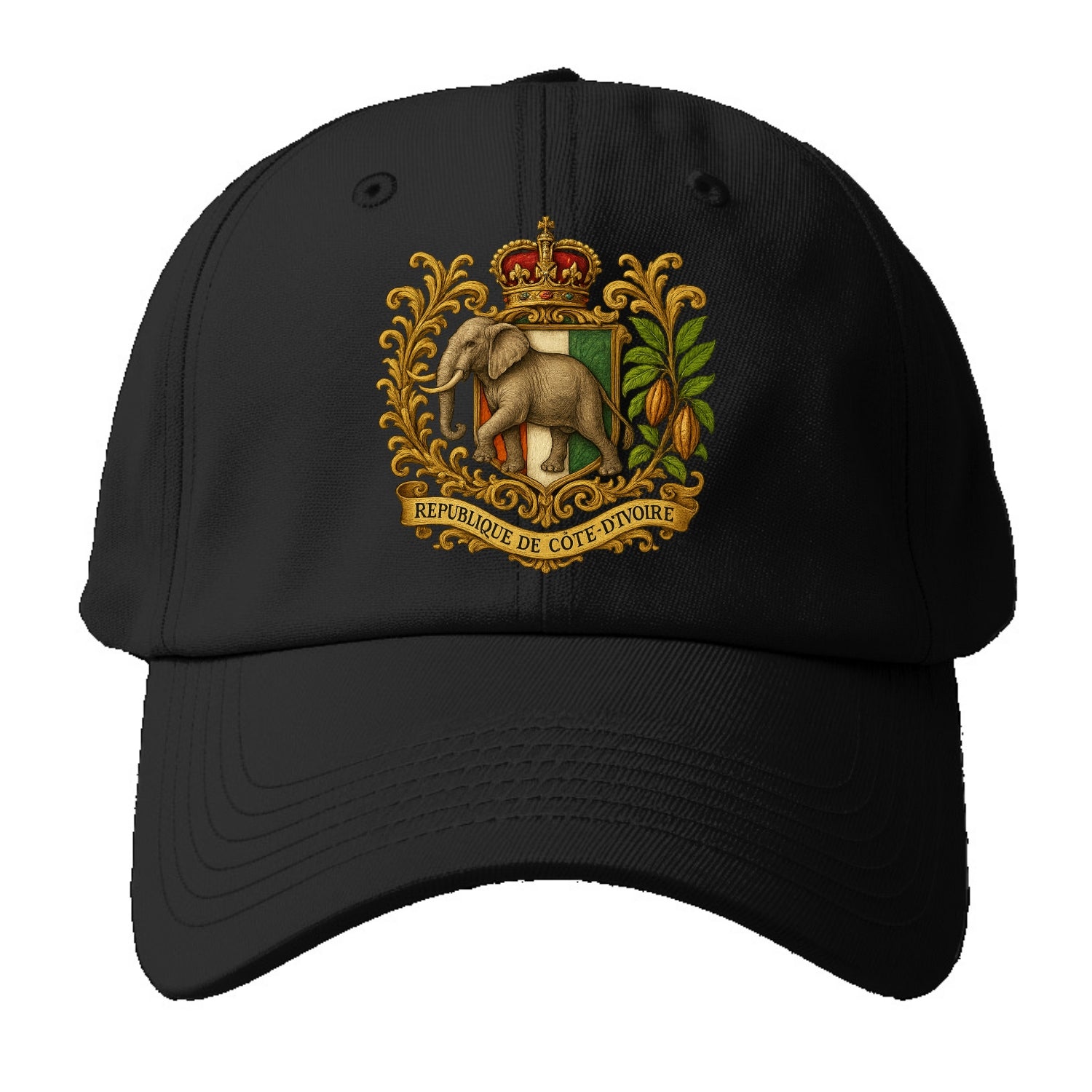Ivory Coast Heritage Badge - Baseball Cap For Big Heads - Black