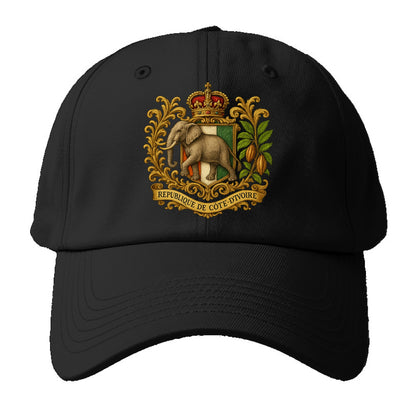 Ivory Coast Heritage Badge - Baseball Cap For Big Heads - Black