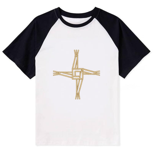 Saint Brigid's Cross  - Contrast Raglan T-shirt