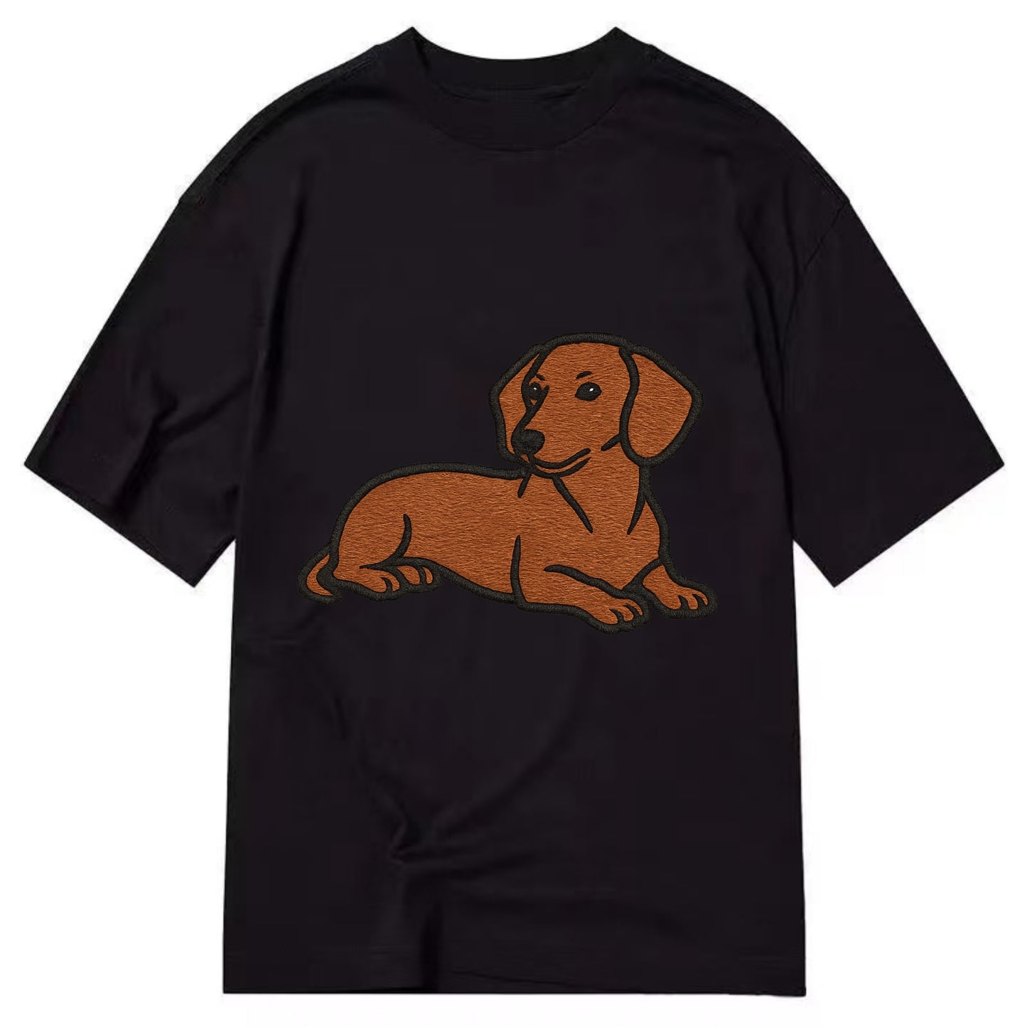 Dachshund - Red smooth relaxed lying dow Classic T-shirt - Black