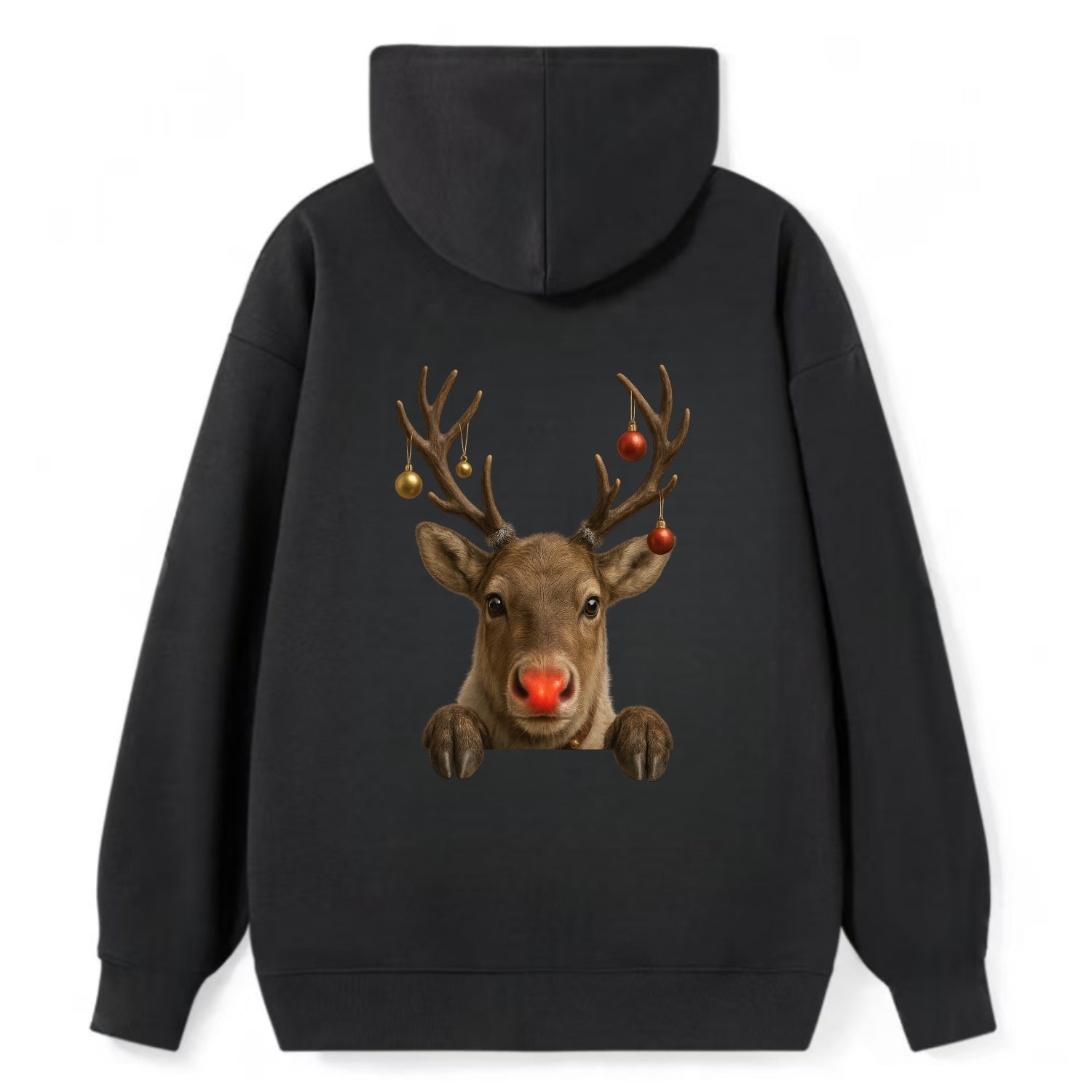 Christmas Reindeer  - Classic Pullover Hoodie - Black