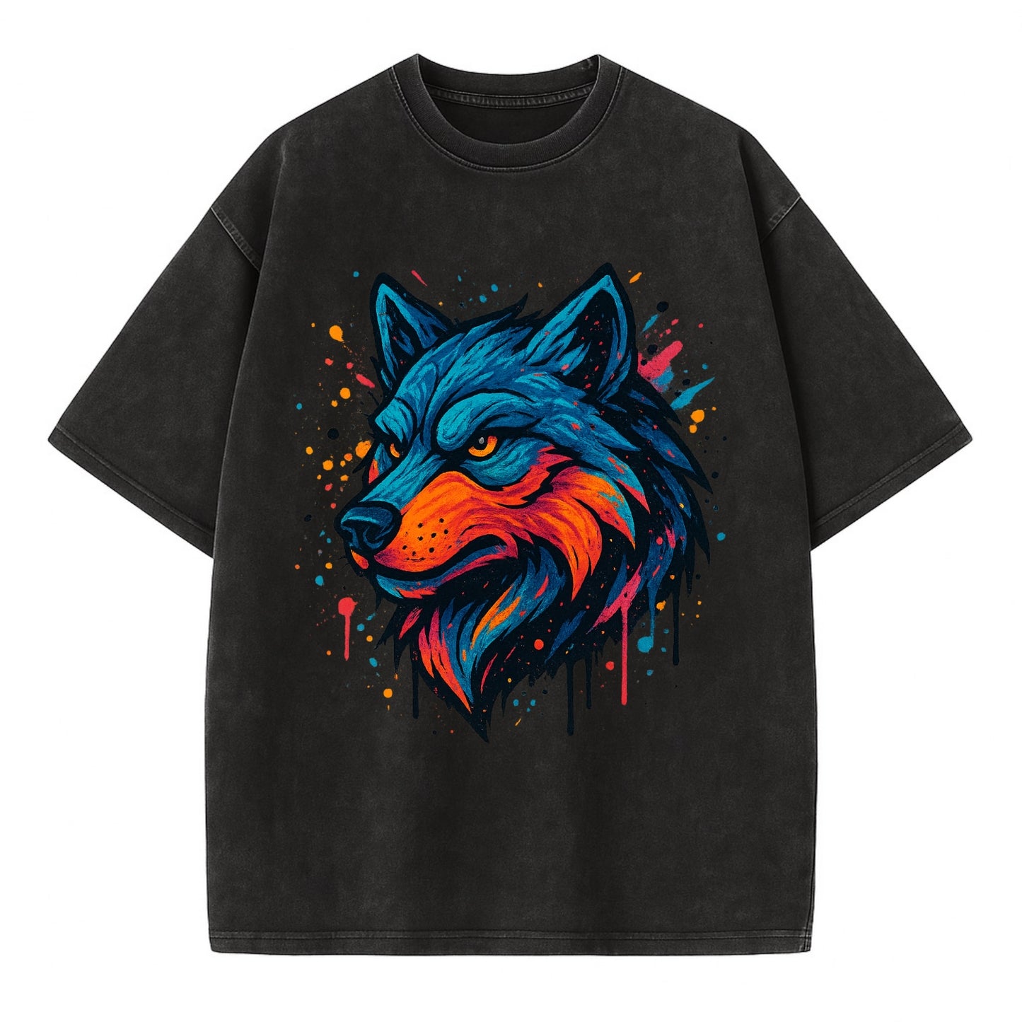 Velvet Wolf Royal  - Vintage T-shirt - Black