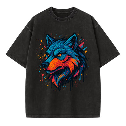 Velvet Wolf Royal  - Vintage T-shirt - Black