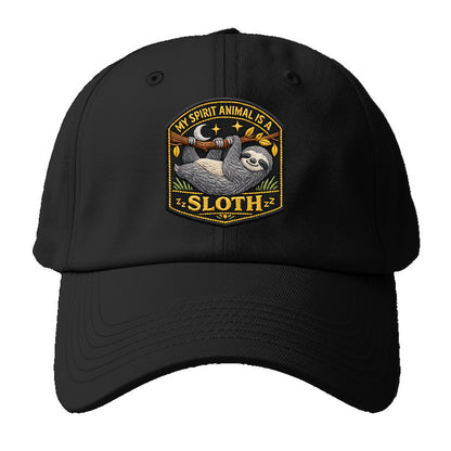 MY SPIRIT ANIMAL IS A SLOTH - lazy sloth in gray , slow life - Baseball Cap - Black