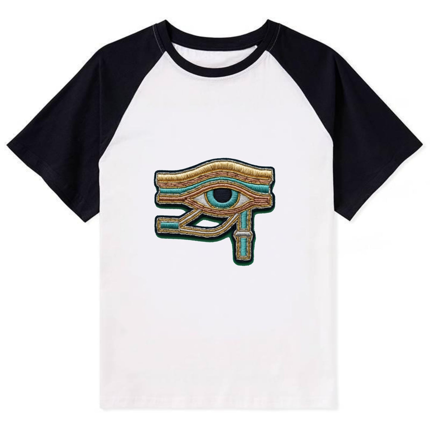 Eye of Horus - Contrast Raglan T-shirt - Black