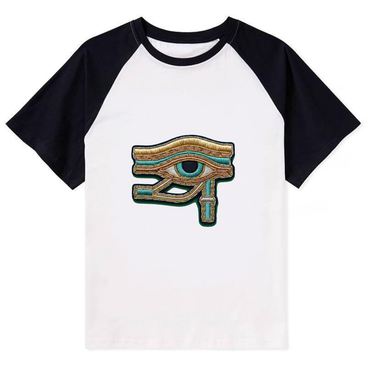 Eye of Horus - Contrast Raglan T-shirt - Black