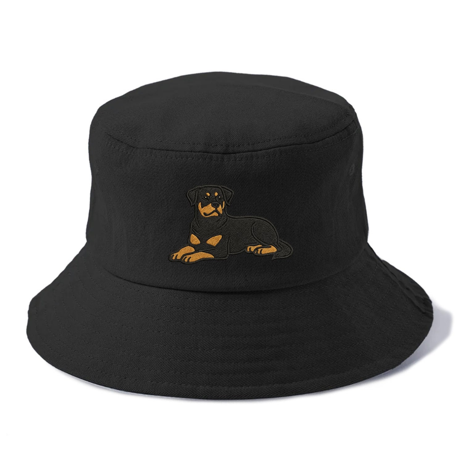 Rottweiler - Black and tan relaxed lying Bucket Hat - Black
