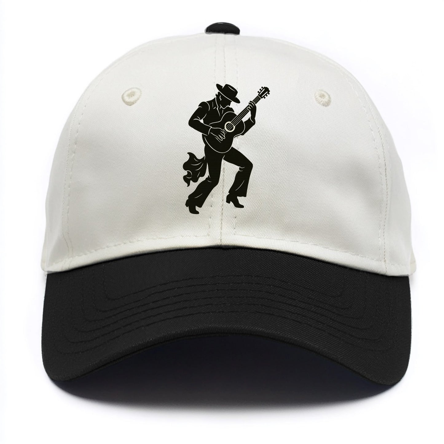 Flamenco guitarist dramatic pose - Two Tone Cap - Black
