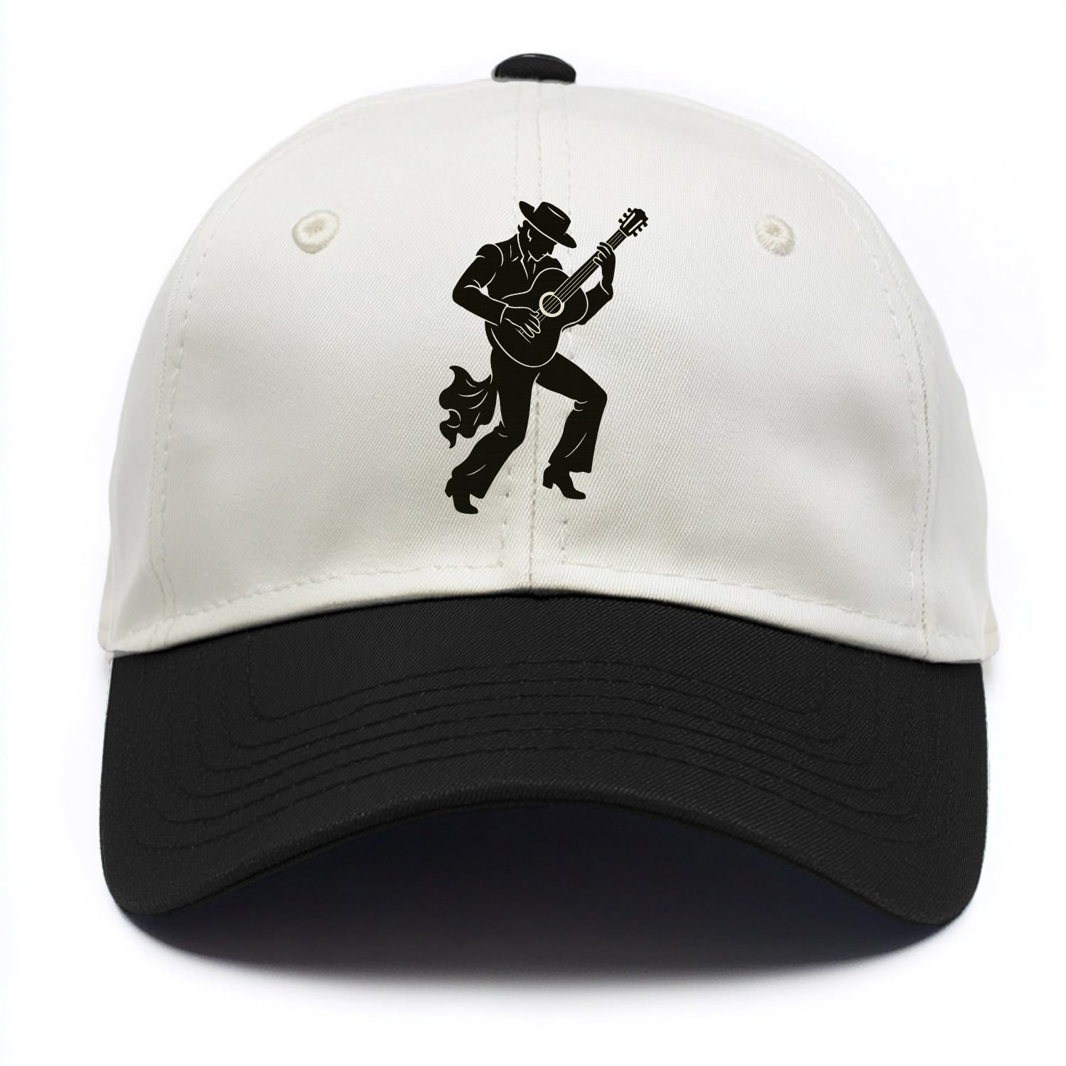 Flamenco guitarist dramatic pose - Two Tone Cap - Black