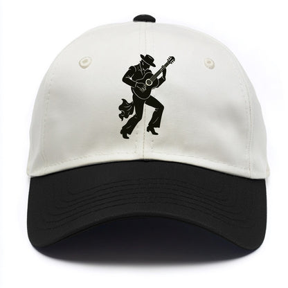 Flamenco guitarist dramatic pose - Two Tone Cap - Black