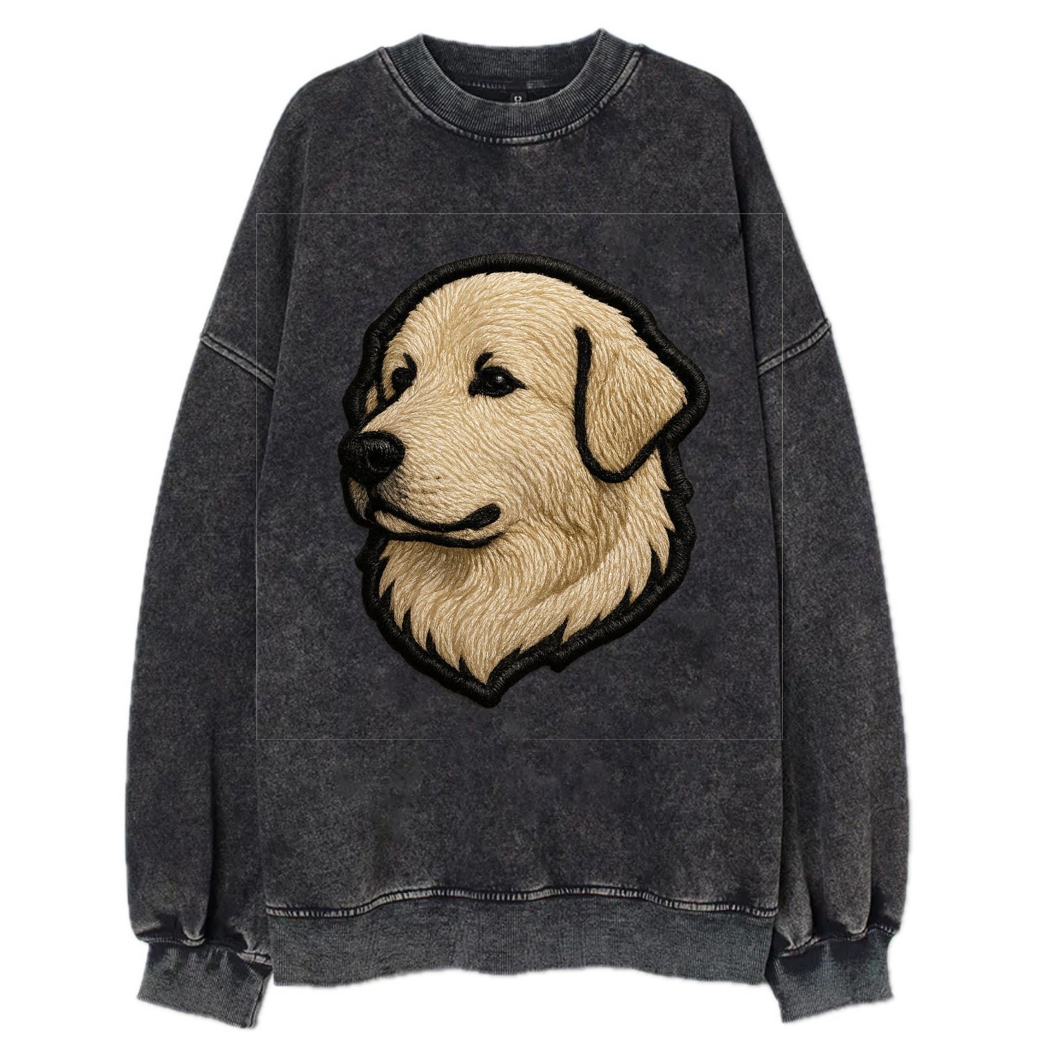 Great Pyrenees - Trendy fluffy giant des - Vintage Sweatshirt - Black