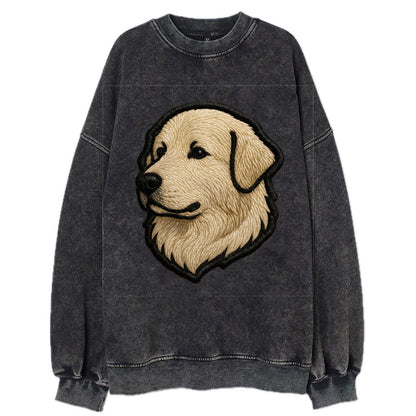 Great Pyrenees - Trendy fluffy giant des - Vintage Sweatshirt - Black