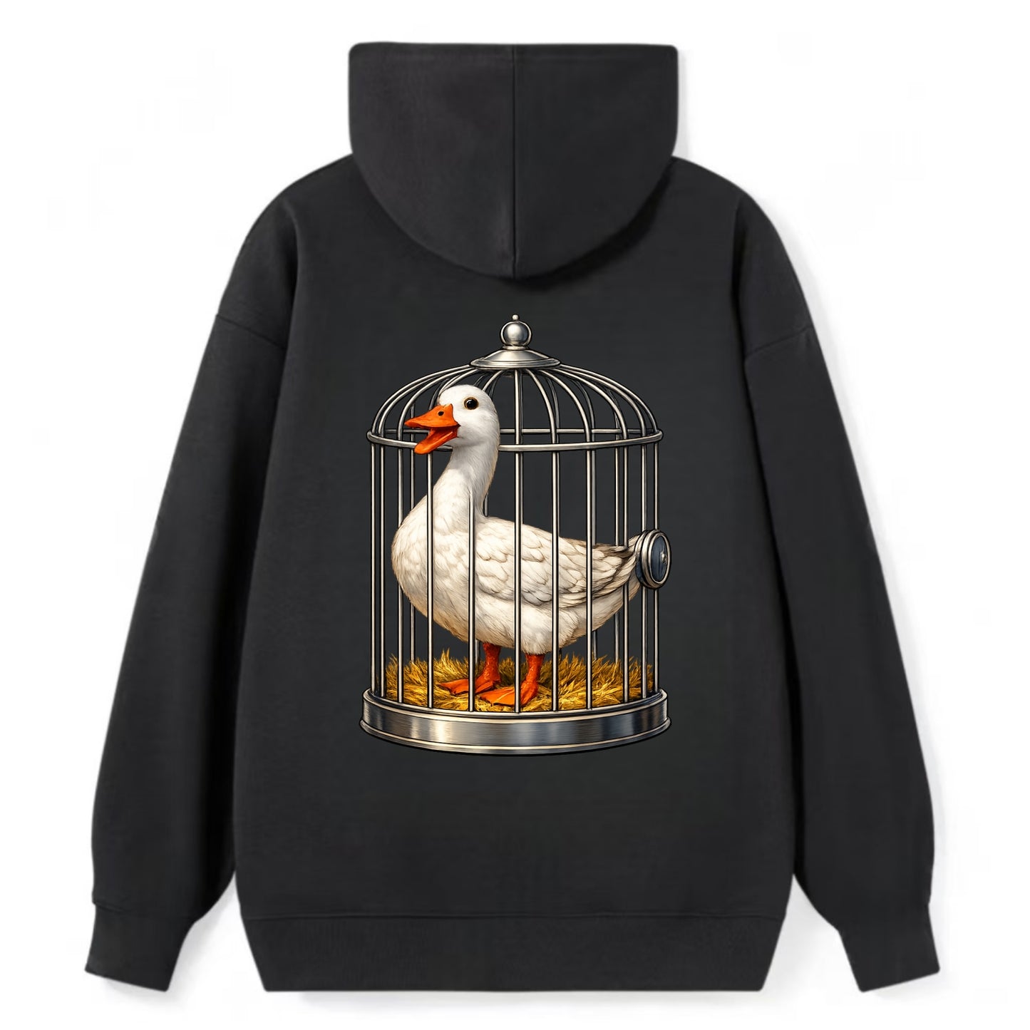 Duck In Cage - Classic Pullover Hoodie - Black