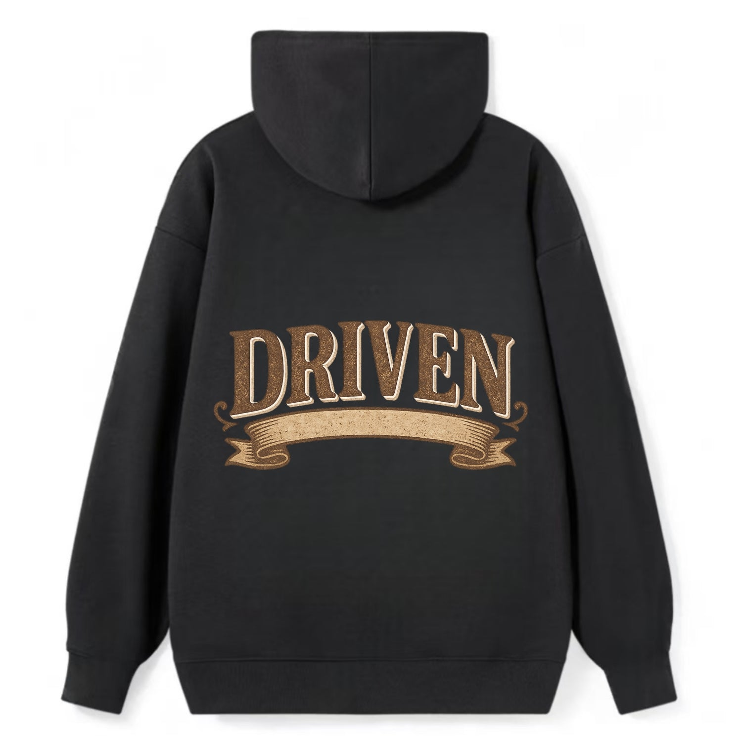 Bold typography design - "DRIVEN" - motivated, focused on goals - Classic Pullover Hoodie - Black