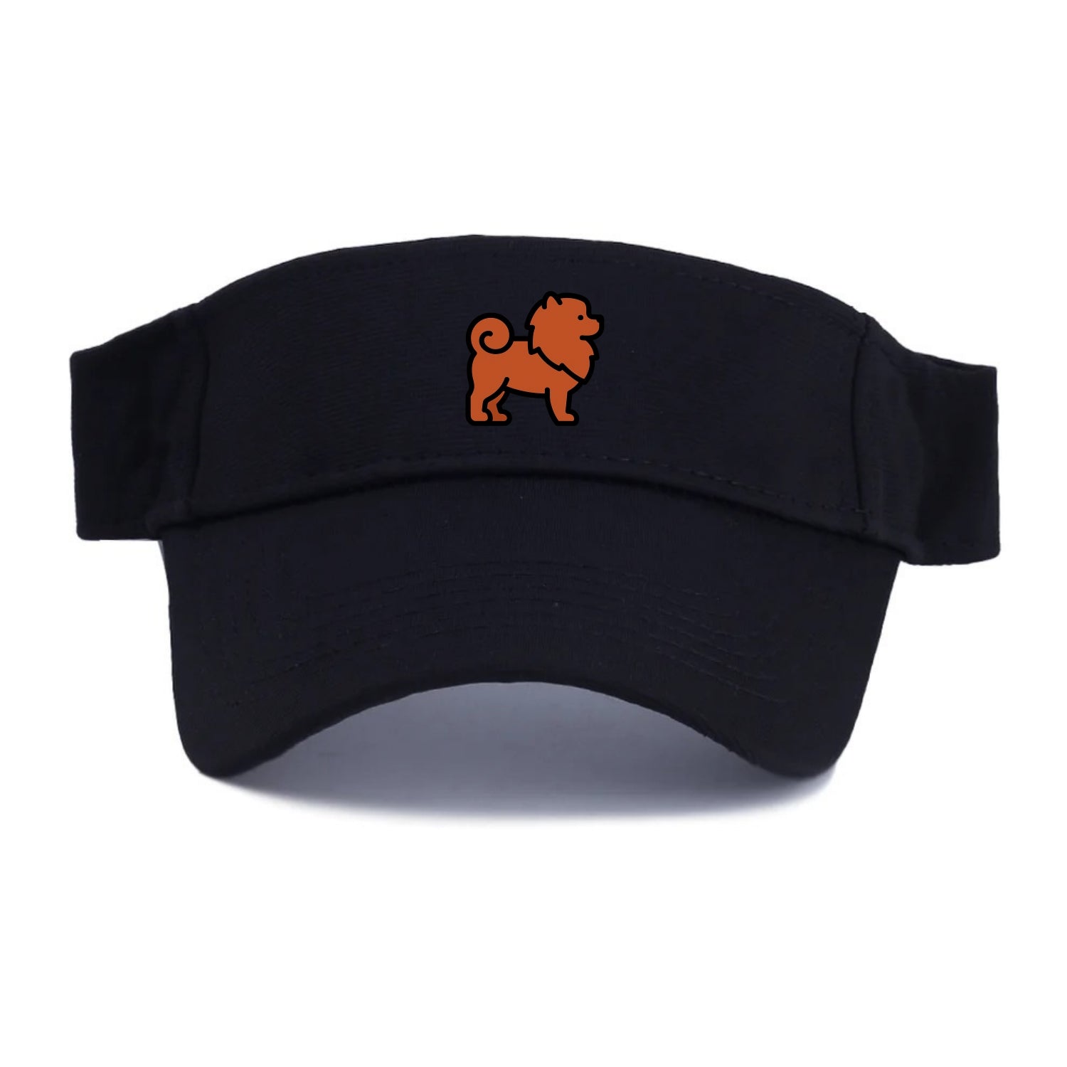Chow Chow - Red fluffy flat side profile - Visor - Black