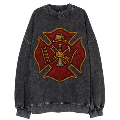Maltese Cross  - Vintage Sweatshirt - Black
