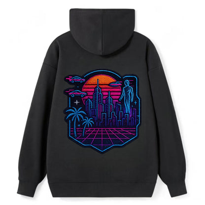 Cyberpunk City - Classic Pullover Hoodie - Black