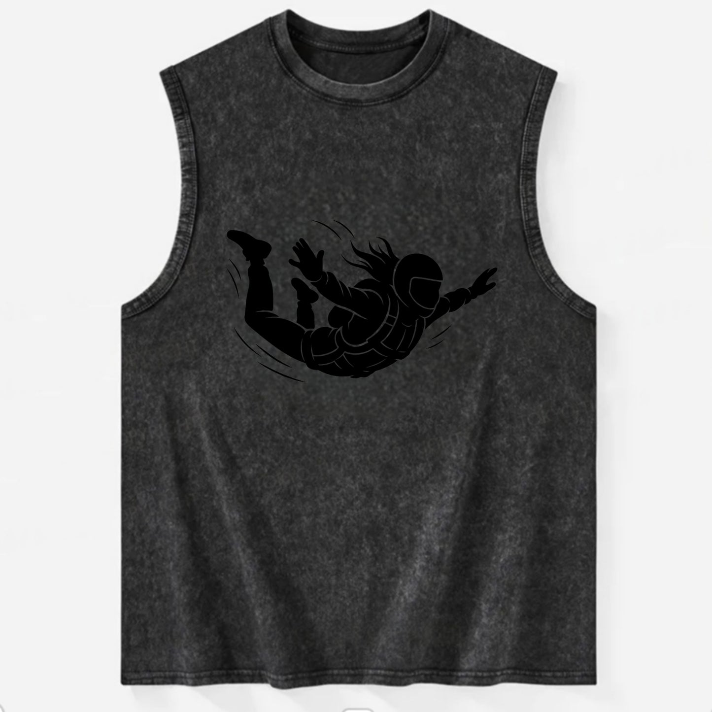 Skydiver free-fall position - Vintage Washed Tank - Black