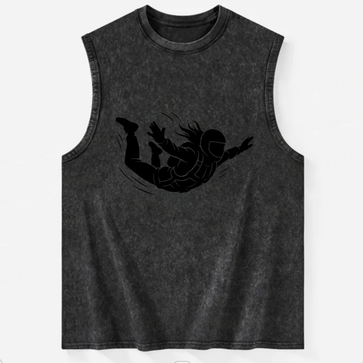 Skydiver free-fall position - Vintage Washed Tank - Black