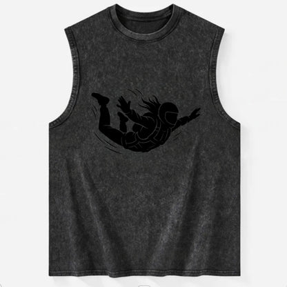 Skydiver free-fall position - Vintage Washed Tank - Black