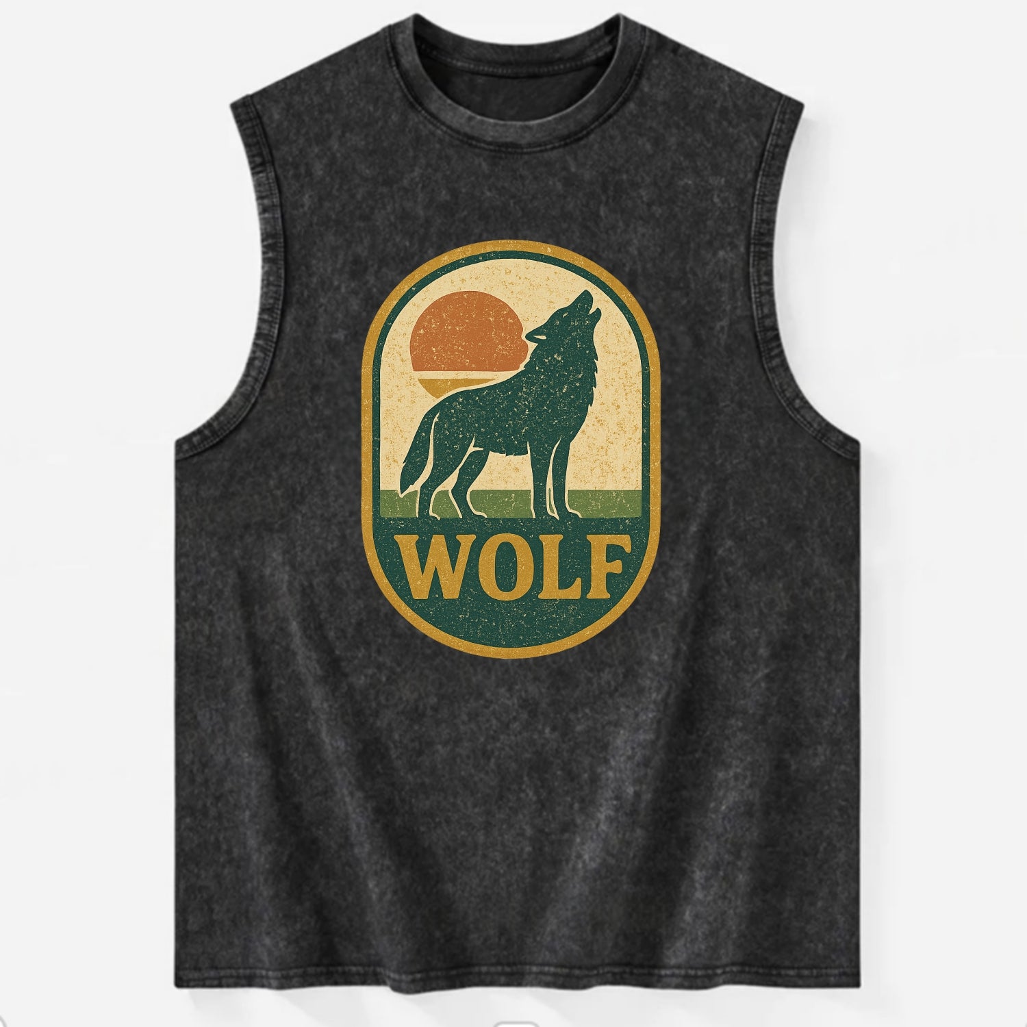 Carbon Fiber Wolf  - Vintage Washed Tank - Black