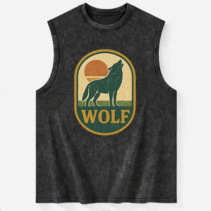 Carbon Fiber Wolf  - Vintage Washed Tank - Black