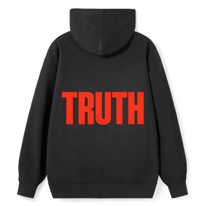 Bold typography design - "TRUTH" - honesty, reality - Classic Pullover Hoodie - Black