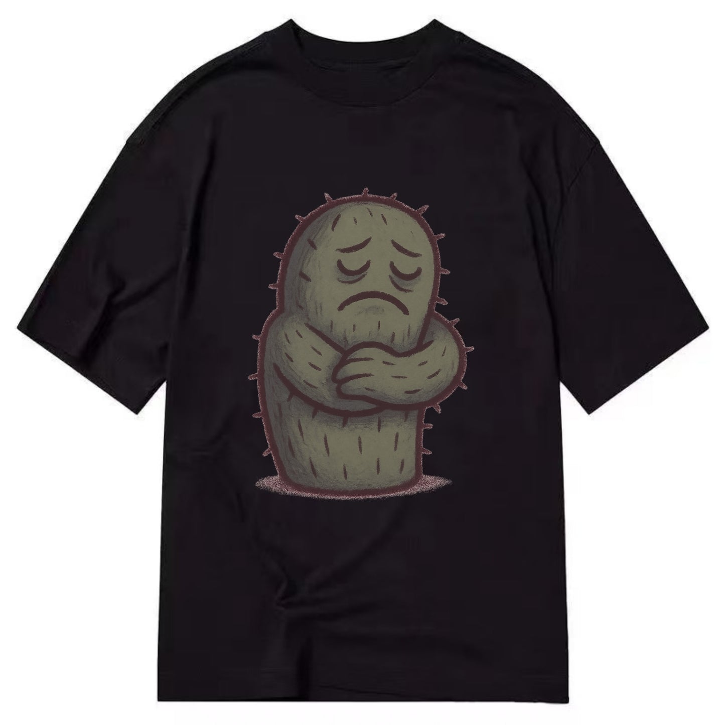 SINGLE IS VALID | Content cactus hugging itself - Classic T- - Classic T-shirt - Black