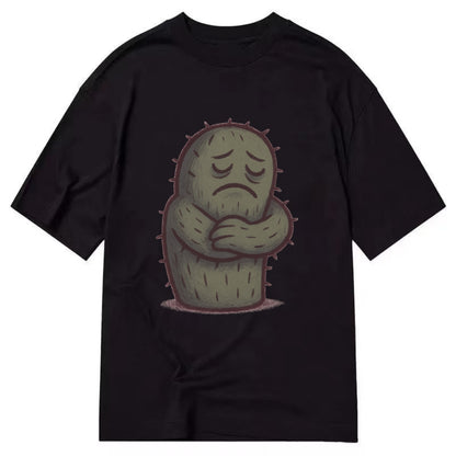SINGLE IS VALID | Content cactus hugging itself - Classic T- - Classic T-shirt - Black