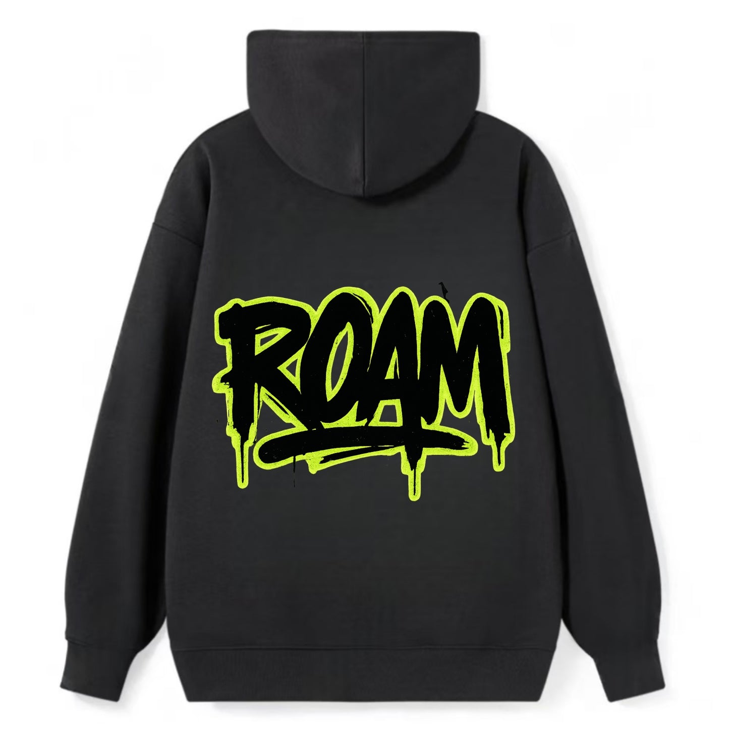 Bold typography design - "ROAM" - wander freely, no destination needed - Classic Pullover Hoodie - Black